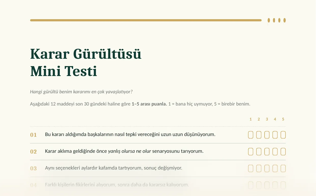 Karar Gürültüsü Mini Testi — rehber sayfasından güvenli önizleme